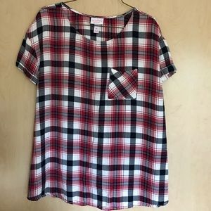 Plaid Maternity Top